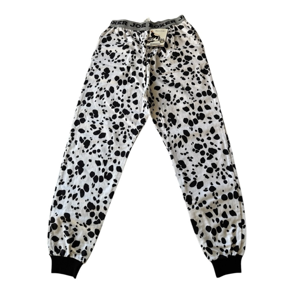 JOE BOXER NOS vintage Dalmatian Daytons jogger lounge pant w/elastic waist | Med